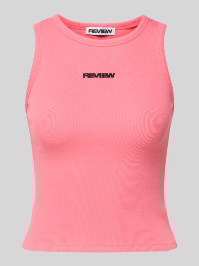 Review Tanktop met labelstitching Felroze - 2