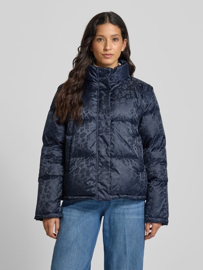 Rich & Royal Kurtka pikowana o kroju relaxed fit ze stójką z podszewką Granatowy 4