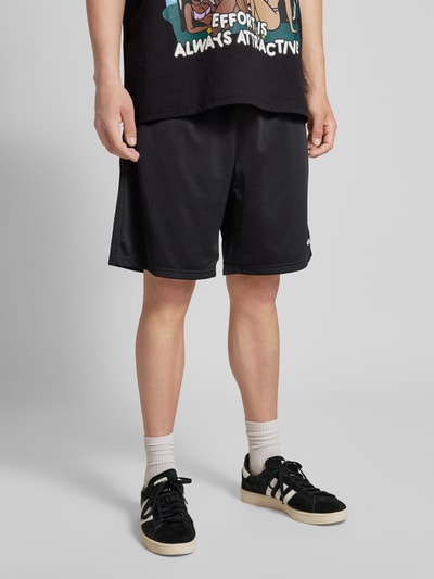 REVIEW Regular Fit Sweatshorts mit Label-Detail Black 4