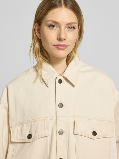 American Vintage Kurtka jeansowa z kieszeniami na piersi model ‘SNOPDOG’ Écru melanż 3