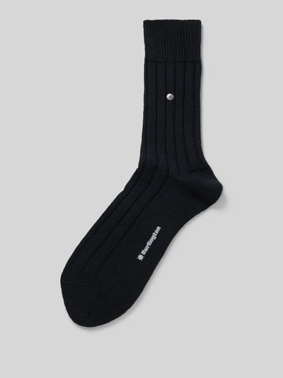 Burlington Socken mit Label-Detail Modell 'Dover' Black 1