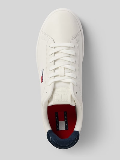 Tommy Jeans Low Top Sneaker aus Rindsleder Weiss 3