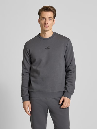 EA7 Emporio Armani Bluza z detalem z logo Średnioszary 4