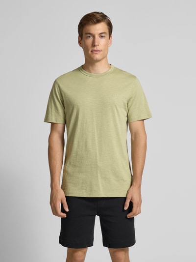 BOSS Orange Regular fit T-shirt van puur katoen, model 'TEGOOD' Lindegroen - 4