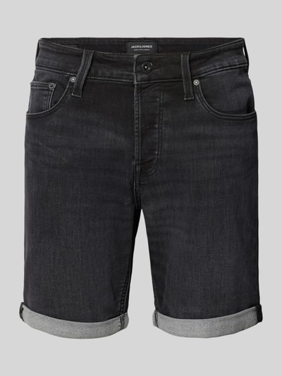Jack & Jones Szorty jeansowe o kroju regular fit w jednolitym kolorze model ‘RICK’ Czarny 2