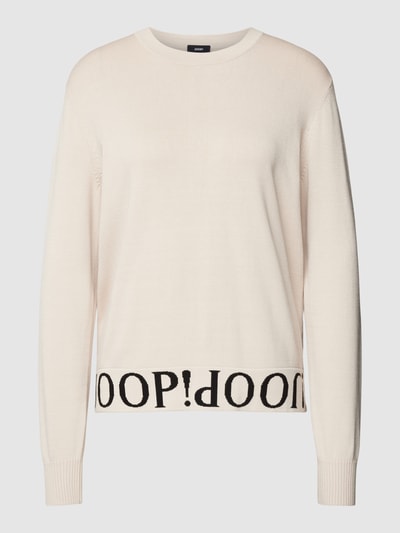 JOOP! Gebreide pullover met labelzoom Beige - 2