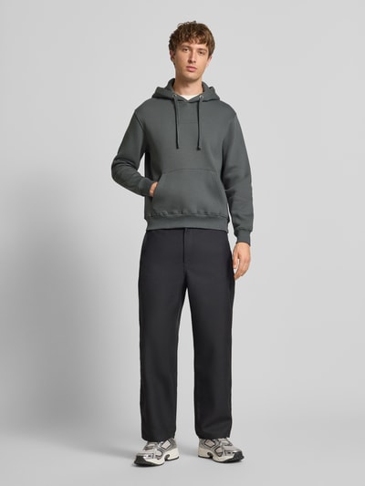 Alpha Industries Hoodie mit Label-Print und Känguru-Tasche Dunkelgrau 1