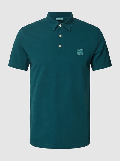 s.Oliver RED LABEL Poloshirt in gemêleerde look, model 'Washer' Petrol - 1