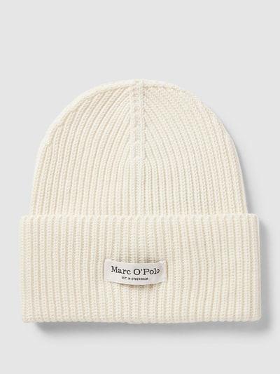 Marc O'Polo Czapka beanie z detalem z logo Złamany biały 1