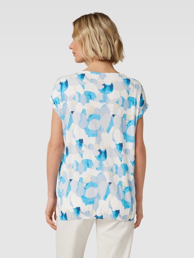 Tom Tailor T-shirt met viscose en all-over motief Lichtblauw - 5