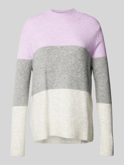 Tom Tailor Denim Regular fit gebreide pullover met katoen en colour-blocking Lila - 2