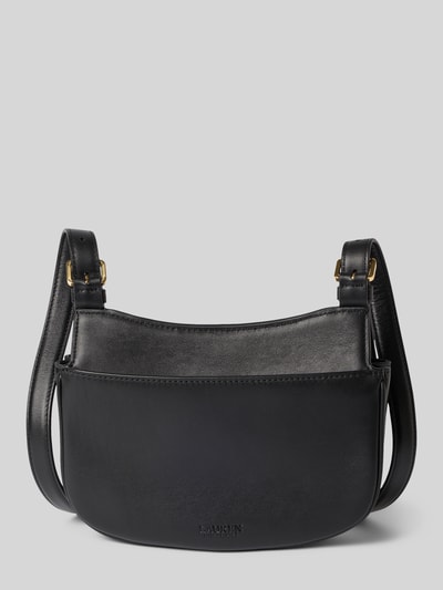 Produktfoto, Umhängetasche mit Logo-Detail von Lauren Ralph Lauren in Optik: Unifarben, ovaler Form aus Glattleder, Material: Rindsleder, Magnetverschluss, Hauptfach, Innenfach, Logo-Applikation, Schulterriemen