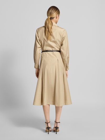 Max Mara Studio Regular Fit Blusenkleid aus reiner Baumwolle Modell 'STAFFETTO' Khaki 5