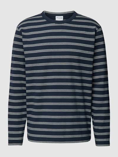 SELECTED HOMME Longsleeve mit Streifenmuster Modell 'RELAXSHAWN' Marine 2