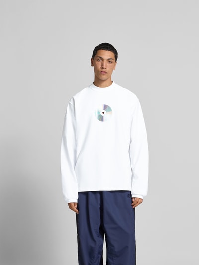 VETEMENTS Relaxed Fit Longsleeve mit Motiv-Print Weiss 4