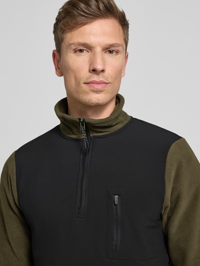 Blend Sweatshirt met opstaande kraag, model 'MARIO' Olijfgroen - 3