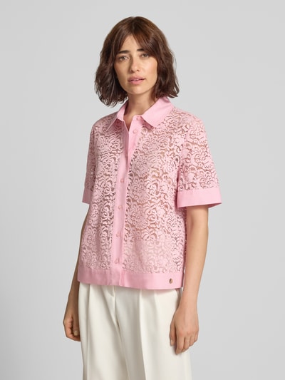 JOOP! Regular Fit Bluse aus Spitze Modell 'Blandine' Pink 4