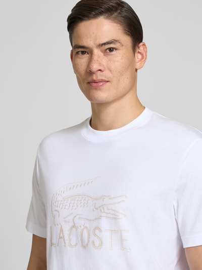 Lacoste Regular Fit T-Shirt aus reiner Baumwolle Weiss 3