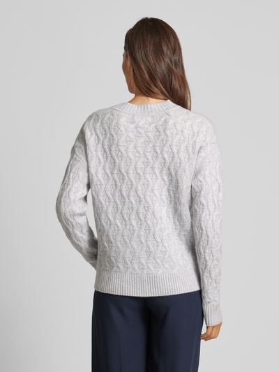 Christian Berg Woman Kaschmirstrickpullover mit Rundhalsausschnitt Mittelgrau Melange 5