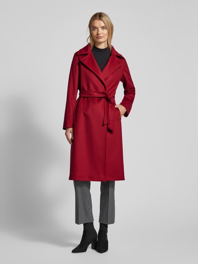 Max Mara Studio Jas met tailleriem Bordeaux - 4