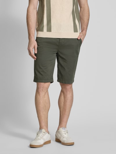 Lerros Regular fit bermuda met achterzakken Olijfgroen - 4