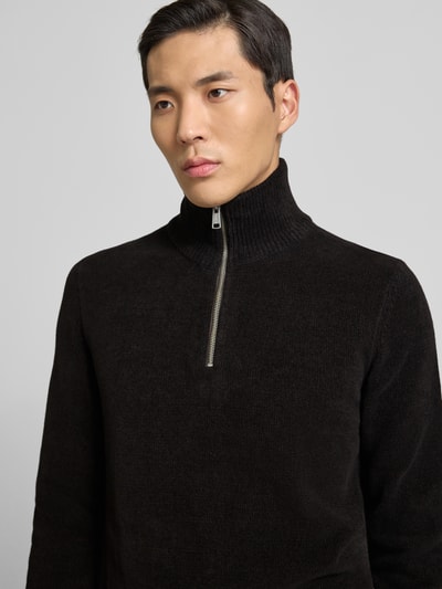 Marc O'Polo Regular fit schipperstrui van een mix van katoen en scheerwol Donkerbruin - 3