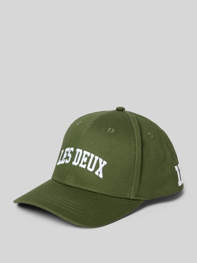 Les Deux Basecap mit Label-Stitching Gruen 1