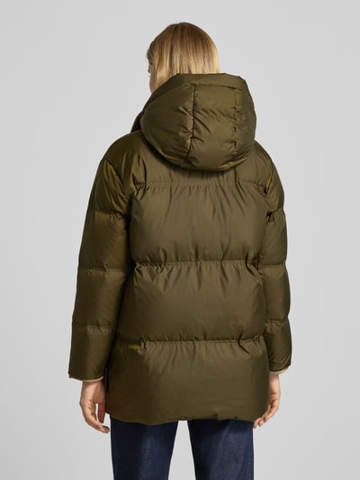 Marc O'Polo Regular fit lange donsjas met doorgestikte naden Kaki - 5