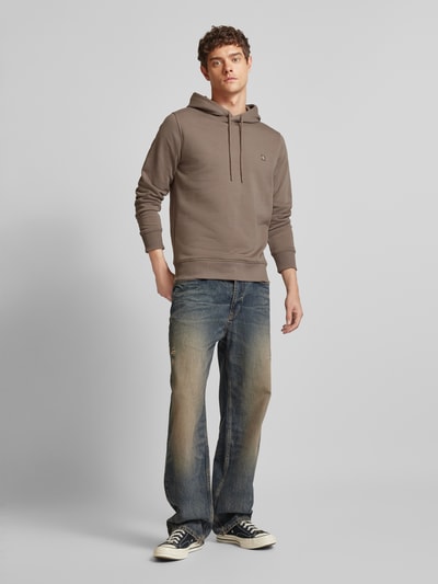 Calvin Klein Jeans Hoodie met labelpatch Middenbruin - 1