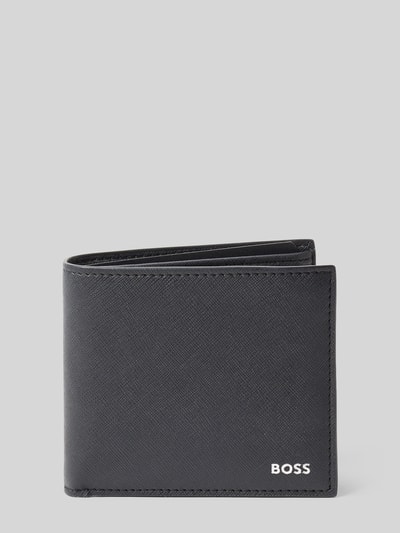BOSS Portfel ze skóry bydlęcej model ‘ZAIR_4CC_COIN N’ Czarny 1