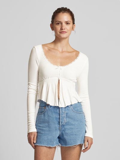 Gina Tricot Longsleeve mit Spitzenbesatz Offwhite 4