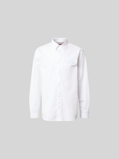 Diesel Freizeithemd mit Label-Stitching Weiss 2