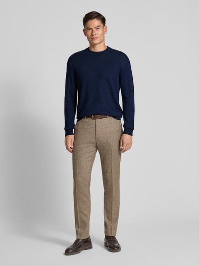 SELECTED HOMME Regular fit gebreide pullover van zuivere merinowol, model 'TRAY' Marineblauw - 1