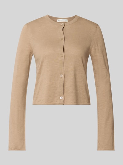 Marc O'Polo regular fit cardigan van mix van katoen en linnen Beige - 2