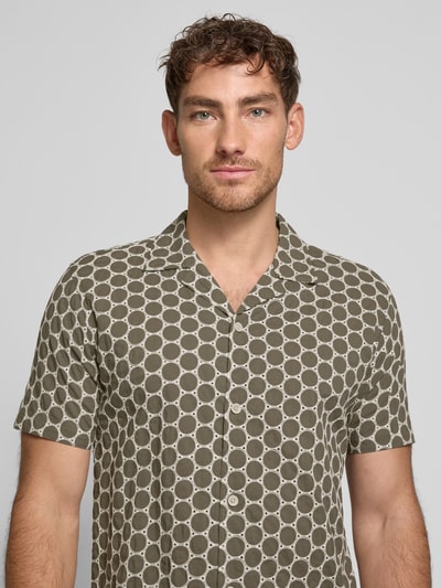 Lindbergh Relaxed Fit Freizeithemd mit Lochstickerei Mittelbraun 3