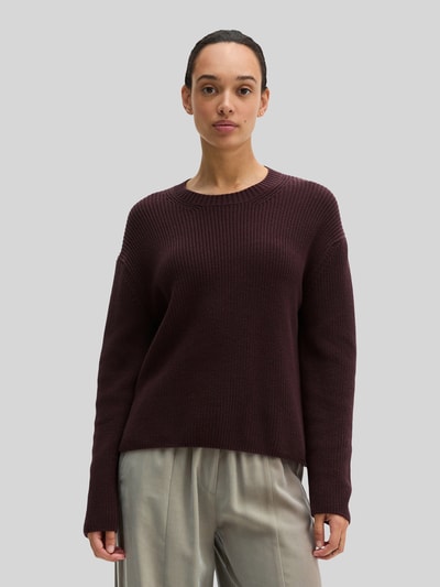 Marc O'Polo Loose Fit Pullover aus reiner Baumwolle Dunkelrot 4
