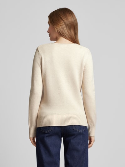 Christian Berg Woman Gebreide pullover met ribboorden, model 'Aliv' Beige gemêleerd - 5