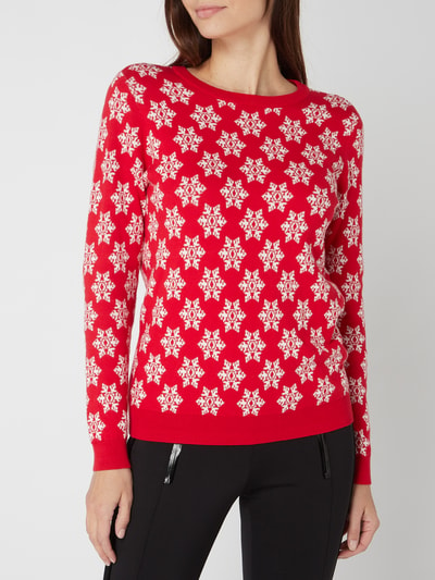 Montego Pullover mit Schneeflockenmuster  Rot 4