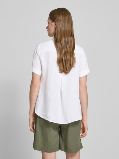 Marc O'Polo Regular Fit Leinenbluse mit kurzem Arm Weiss 5