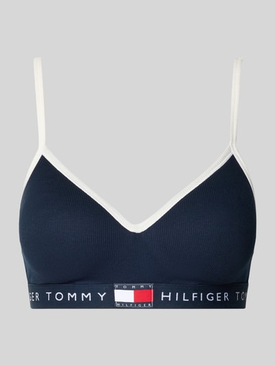 Produktfoto, mehrfarbiger Damen BH mit Logo Bund, Rippenstruktur, Modell 'RIB BRALETTE LIFT' von TOMMY HILFIGER, Vorderseite.