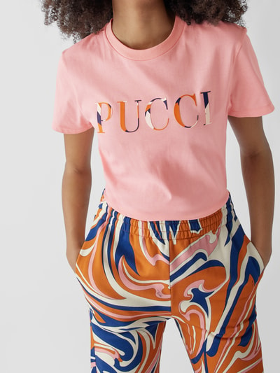 Emilio Pucci T-Shirt mit Brand-Schriftzug Rosa 3