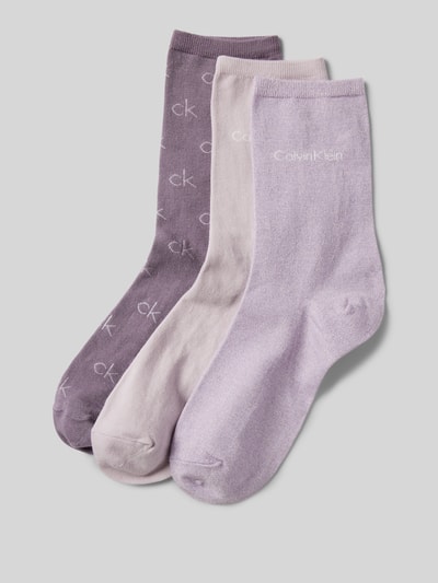 CK Calvin Klein Socken mit Label-Detail inklusive Geschenkbox im 3er-Pack Lila 1