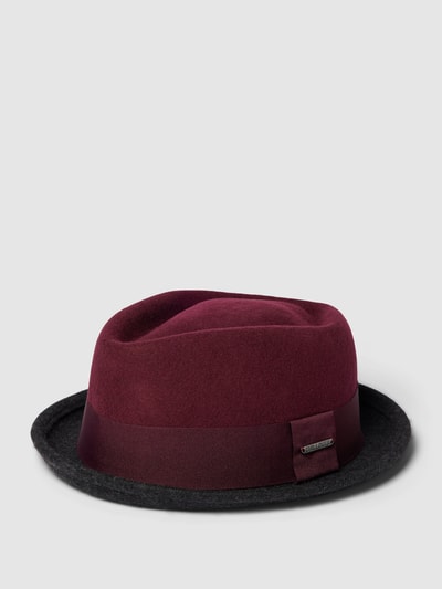 Chillouts Fedora met hoedband, model 'NEAL HAT' Bordeauxrood - 1