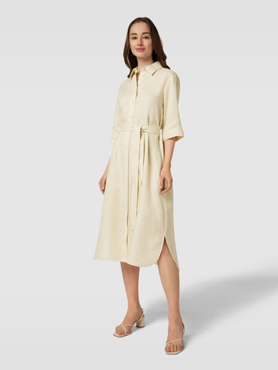 MaxMara Leisure Hemdblusenkleid mit Taillenband Modell 'PRUGNA' Sand 4