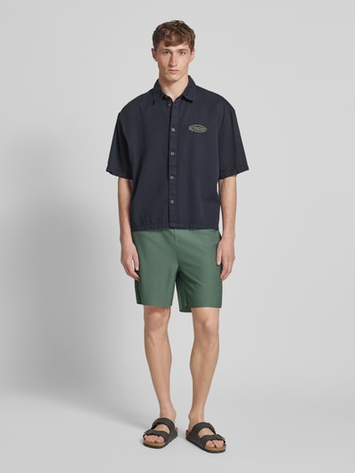 Only & Sons Regular Fit Shorts mit Strukturmuster Modell 'DRUM LIFE' Petrol 1