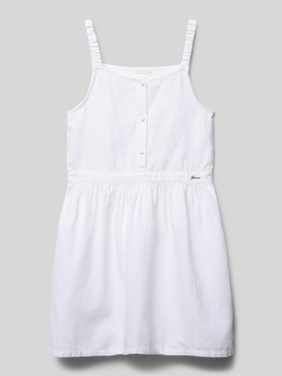 Guess Knielange jurk met korte knoopsluiting en labeldetail Wit - 1