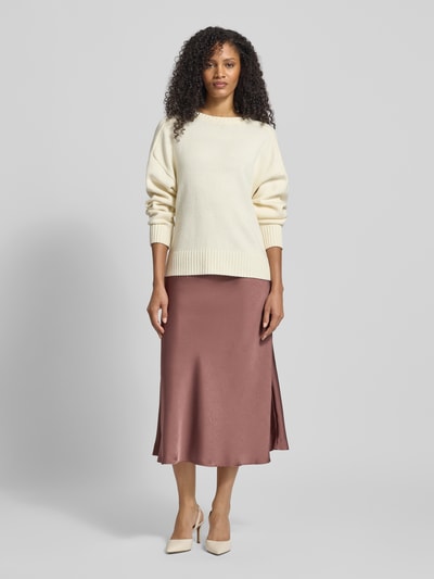 Neo Noir Midirok van satijn met elastische band, model 'Bovary' Oudroze - 1