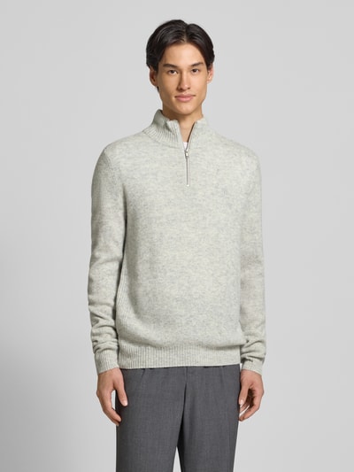 MCNEAL Strickpullover aus Lammwolle Mittelgrau Melange 4