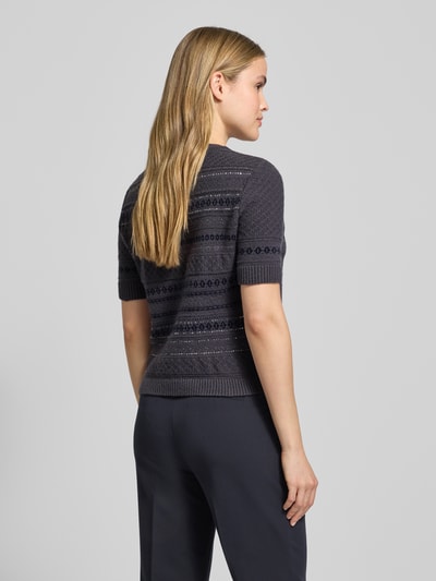 Marc Cain Gebreid shirt van scheerwolmix met kasjmier Taupe - 5