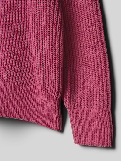 s.Oliver RED LABEL Sweter z dzianiny o luźnym kroju ze stójką Wiśniowy 2